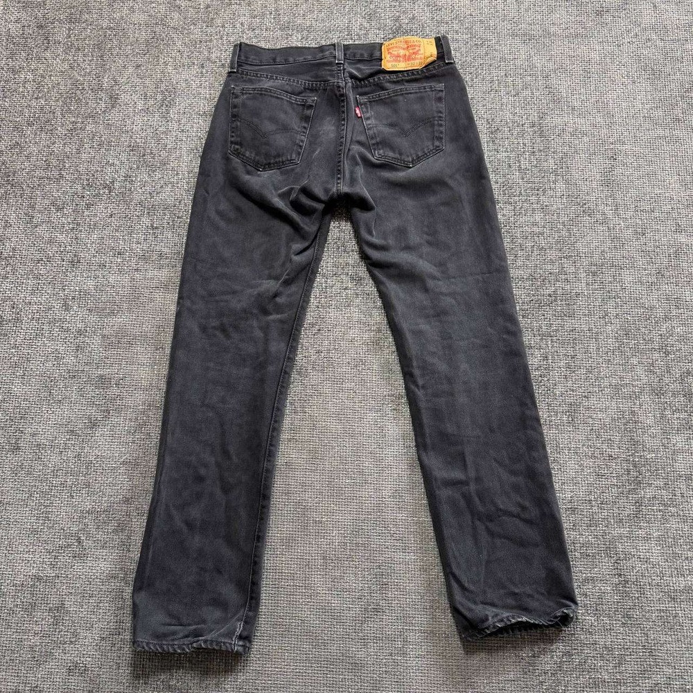Levi's 501 Original Fit Jeans Mens 30x31 Washed Black Button Fly Straight Leg